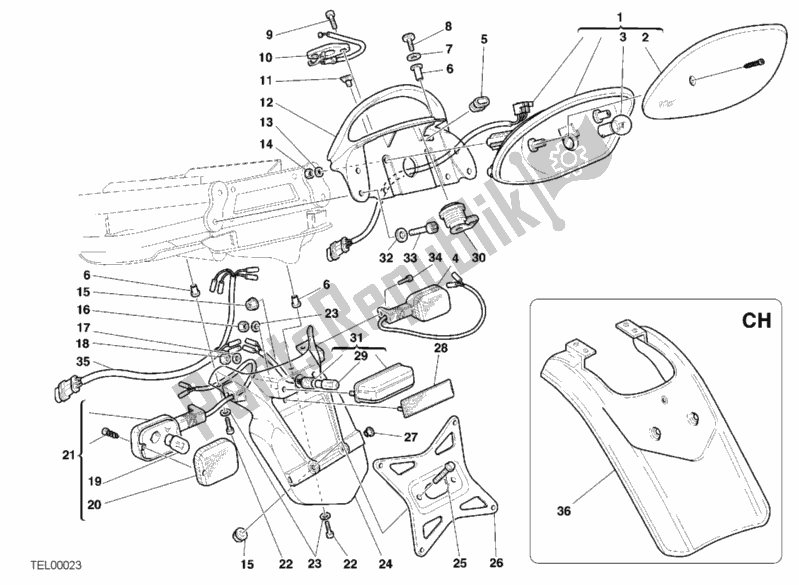 Todas las partes para Luz De La Cola de Ducati Supersport 750 S 2001